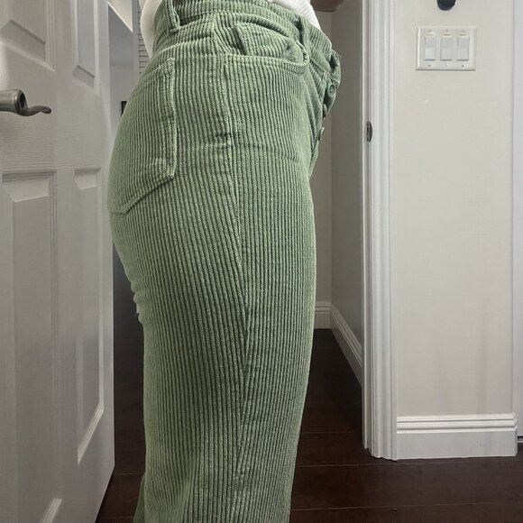 Reformation Green Corduroy Women's Trousers - Picture 3 of 4